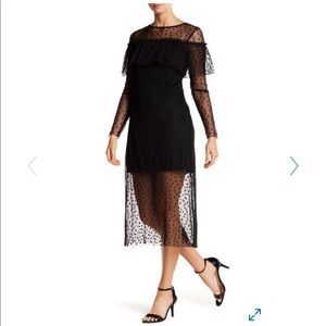 BE BOP Embroidered Square Midi Dress